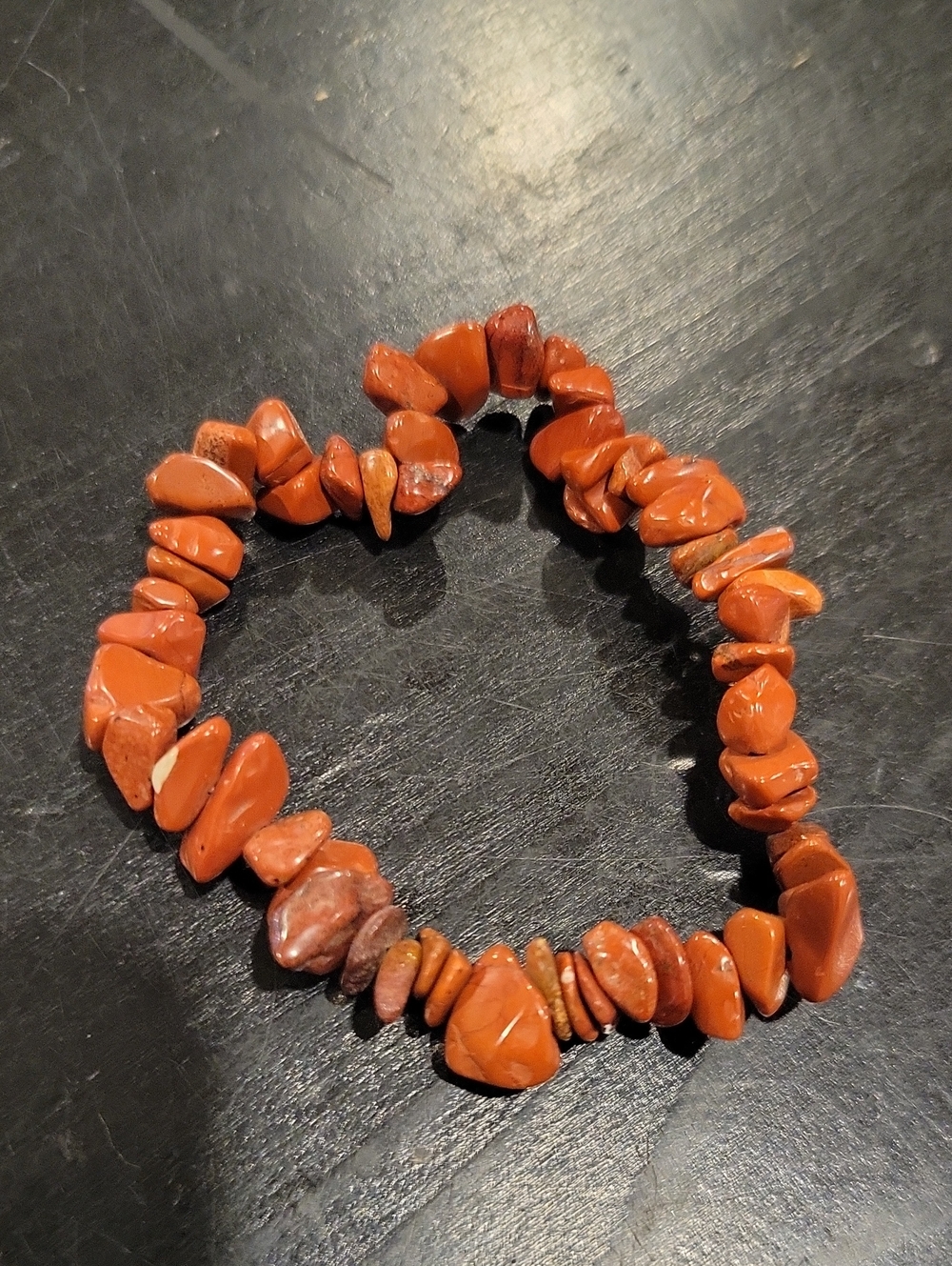Red Jasper Crystal Chip Bracelet - For Smaller Wrists - Picture 2 of 3